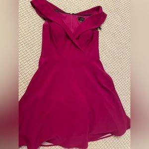 AQUA magenta mini off the shoulder mini stress